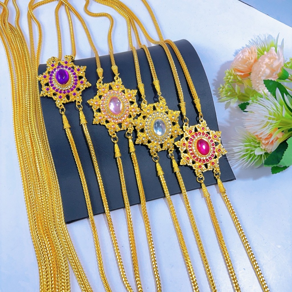 สังวาลย์ชุบทองสายถักแบบไทยแท้ สำหรับงานบุญ–งานแต่ง–งานแสดง