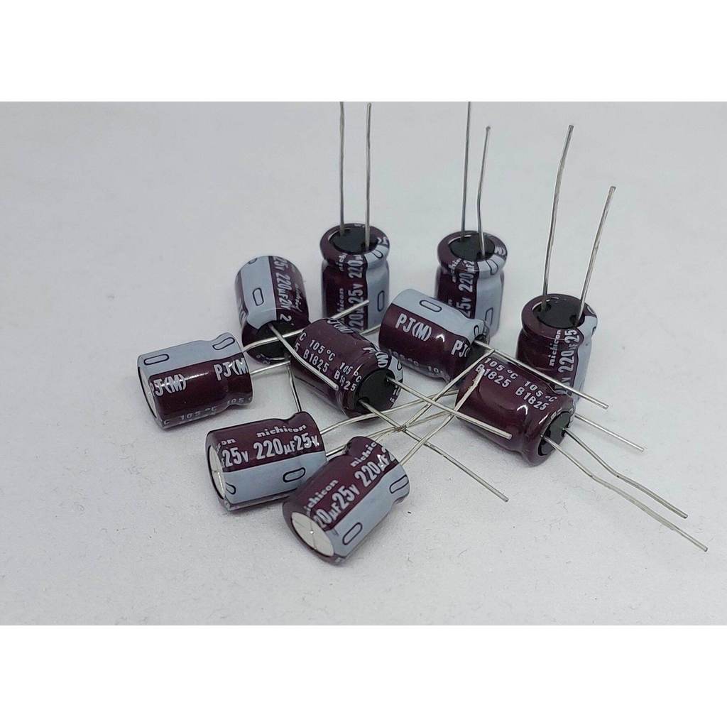 (Pa of 10) ตัวเก็บประจุ 220Uf 25V, ตัวเก็บประจุไฟฟ้า 220Uf 25V, ตัวเก็บประจุไฟฟ้า 220Uf 25V, ทนความร