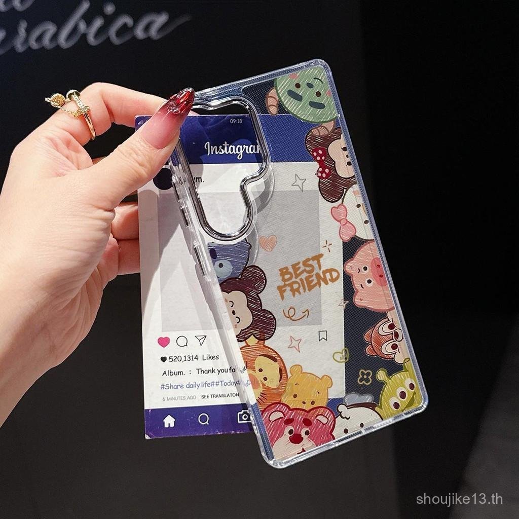 โลหะกล้องเคสโทรศัพท์การ์ตูนออกแบบโปร่งใสเหมาะสําหรับ Plcing สัตว์สําหรับ Samsung S24 S22 S25 S23 S21
