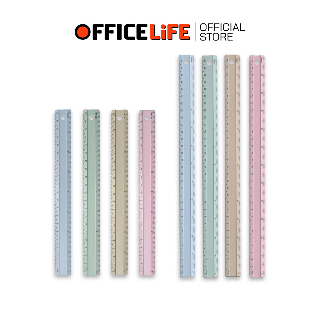 Dilok (ดิลก) ไม้บรรทัดสีอลูมิเนียม ไม้บรรทัด รุ่น DR005 / DR006 ขนาด 20 / 30 cm. ( 1 ชิ้น / คละสี )