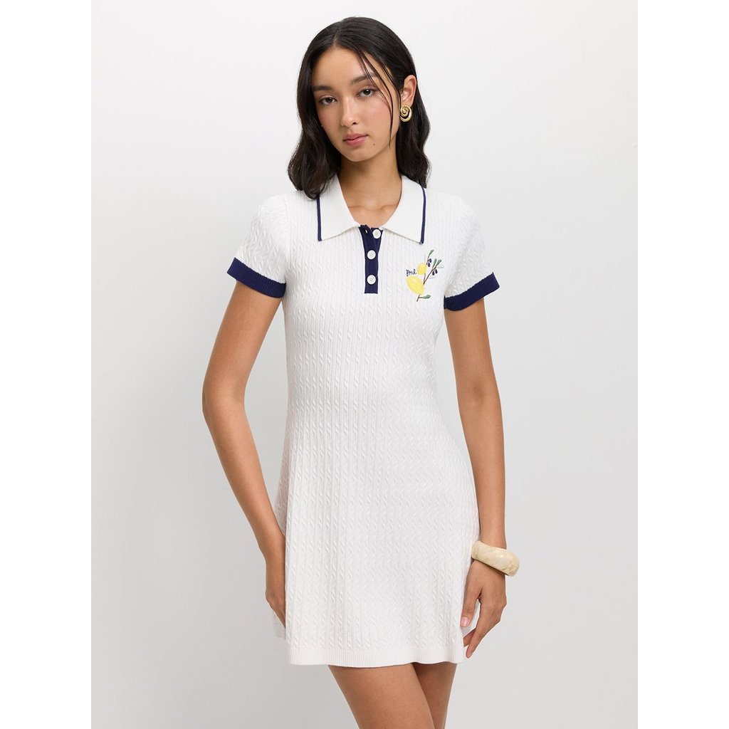 [Pomelo] เดรสโปโลผ้าถัก / Polo Knit Dress