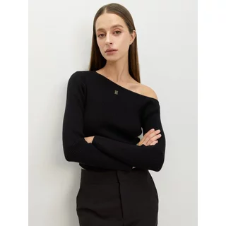 [Pomelo] เสื้อถักดีไซน์อสมมาตร / Asymmetric Knit Top