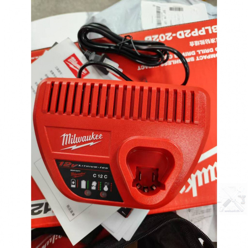 Milwaukee M12 BLP2D-202B CN ชุดคอมโบสว่านไร้สายลิเธียมไอออน | ชุดเครื่องมือไฟฟ้าสําหรับ ทําเอง และมืออาชีพ - รูปที่ 6