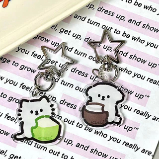พวงกุญแจ โซ่พวงกุญแจ น่ารักKey Chain keyringสาย ลูกแมว ลูกสุนัข อะคริลิค จี้โทรศัพท์ การ์ตูน คู่ โซ่โทรศัพท์
