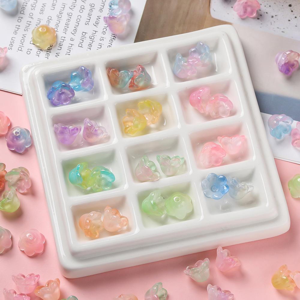 20pcs 11*12มม. แก้วลูกแพร์สองสีลิลลี่ของลูกปัดดอกไม้หุบเขาสำหรับการทำเครื่องประดับอัญมณีสร้อยคอ DIY สร้อยข้อมือ - รูปที่ 3