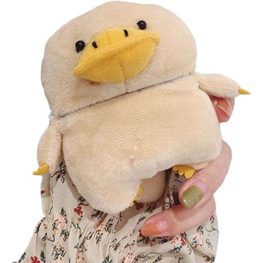 Yatchen Plush Case Compatible with AirPods Pro, Creative Cute 3D Cartoon Fur Duck Design Funny Cover