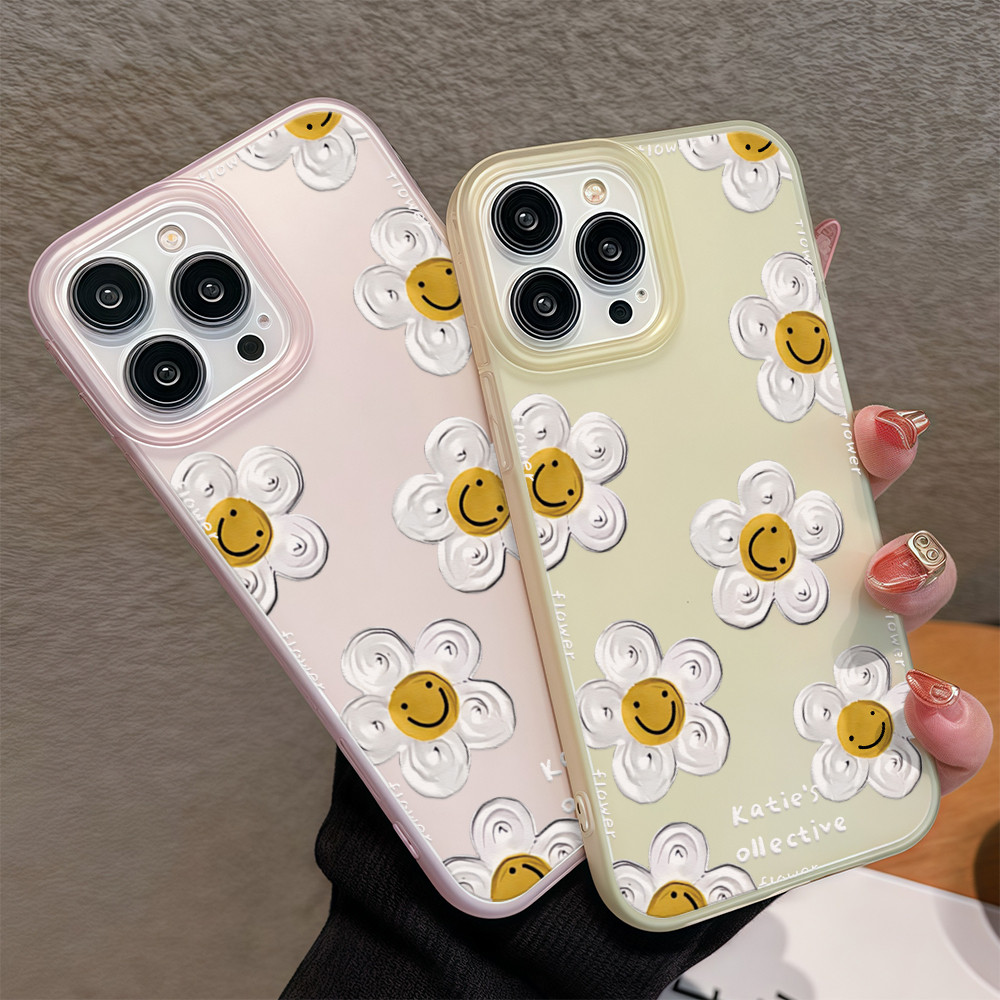 ส่งจากไทย เคสโทรศัพท์รุ่น15 ดอกไม้หน้ายิ้ม สดใส เคสด้านแบบใสนิ่ม For IPhone17 16 13 11 12 14 15ProMAX XR XSMAX 6/7/8PLUS - รูปที่ 7