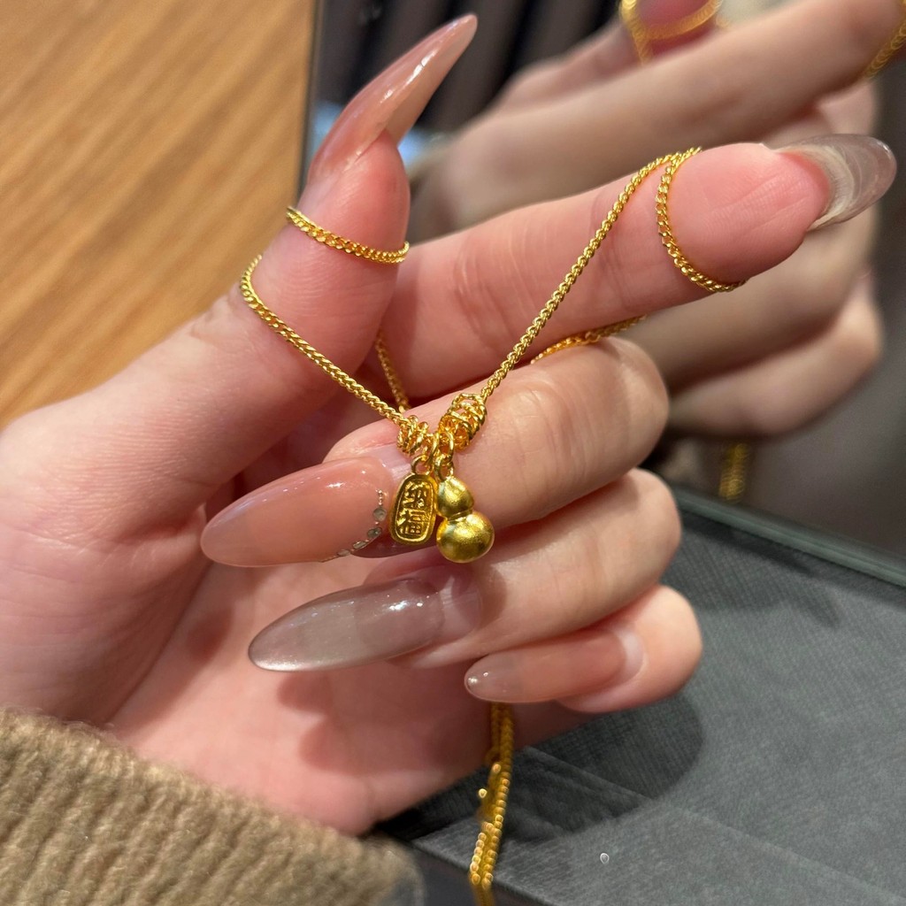 สร้อยคอจี้น้ําเต้านําโชคเคลือบทอง Jewery แฟชั่นสไตล์เกาหลี Kalung