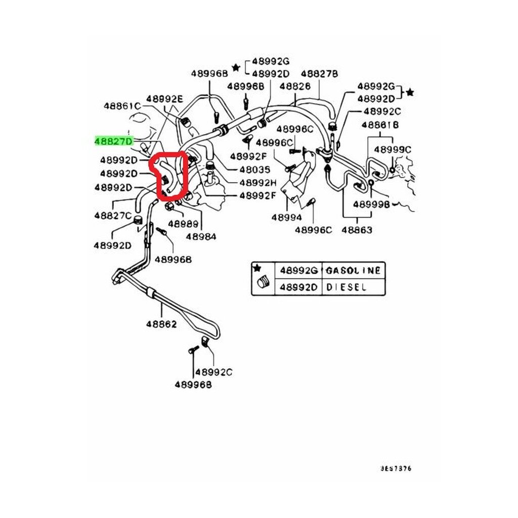 ท่อเพาเวอร์ MITSUBISHI LANCER ท้ายเบนซ์ CK2 CK4 CK5 1996-2003