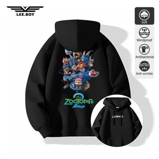 เสื้อฮู้ด มีฮู้ดสวมหัว ผู้ชาย ผ้าสำลีหนานุ่ม Zootopia 2 ซูโร…