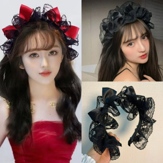 ที่คาดผมโบว์ลูกไม้น่ารักในสไตล์โลลิตะสำหรับเด็กผู้หญิง