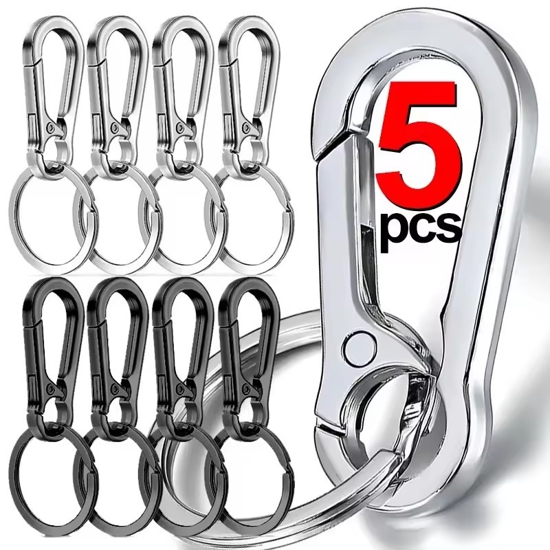 1/3/5 ชิ้นมะระหัวเข็มขัดพวงกุญแจปีนเขาตะขอ / สังกะสีอัลลอยด์รถ Strong Carabiner / เอวแขวนพวงกุญแจ