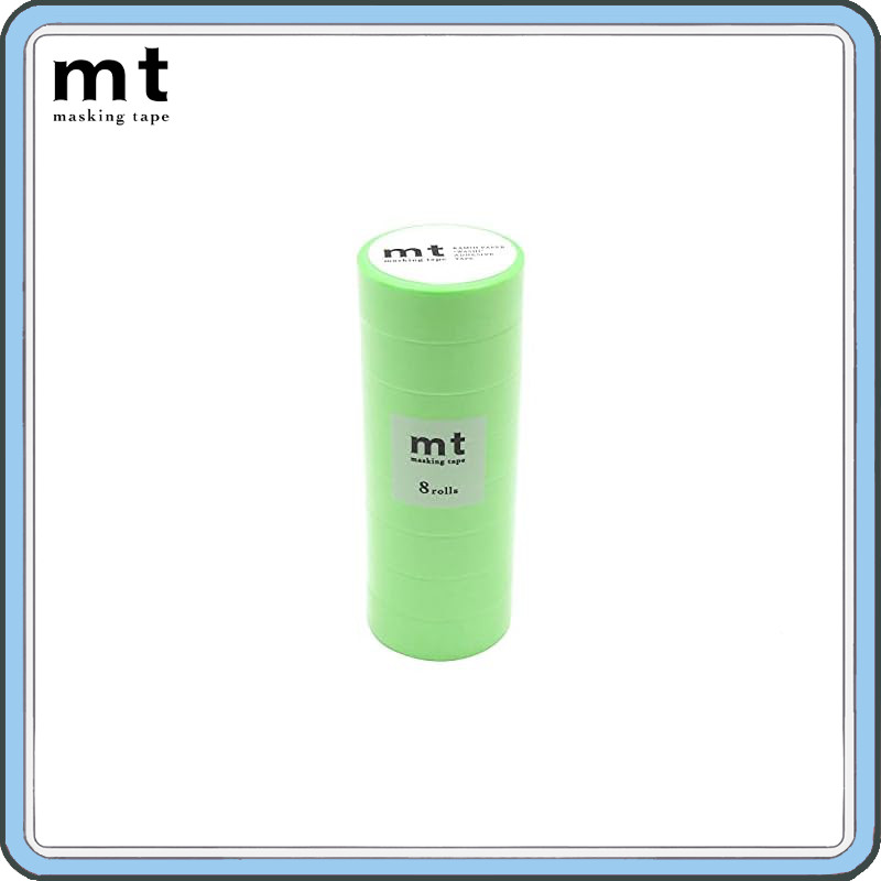 Kamoi Kakoshi mt Masking Tape 8P 15mm×7m 211 Shocking Green MT08P211R