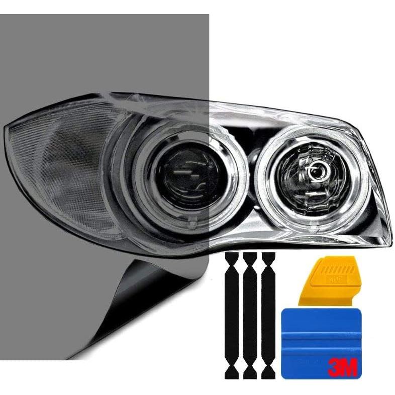 VViViD Air-Tint ไฟหน้า/ไฟท้าย Window Tint พร้อม Toolkit (12" x 48", สีดําควัน) J-0