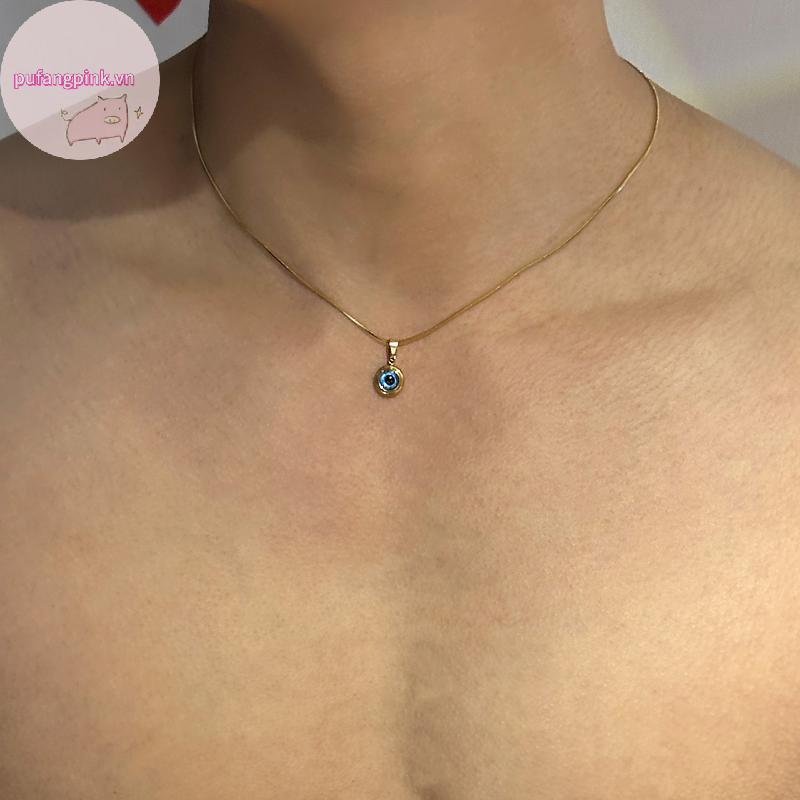 Pufangpink Angel Eyes Clavicle Chain Evil Eye สร้อยคอสําหรับผู้ชายผู้หญิง Evil Eye Choker แฟชั่นเครื