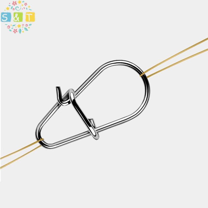 [S&T] 100 ชิ้นคลิปตกปลา Fast Crankbait Snaps ตัวเชื่อมต่อตกปลาน้ําเค็มล็อคล่อสแตนเลส {th} - รูปที่ 4