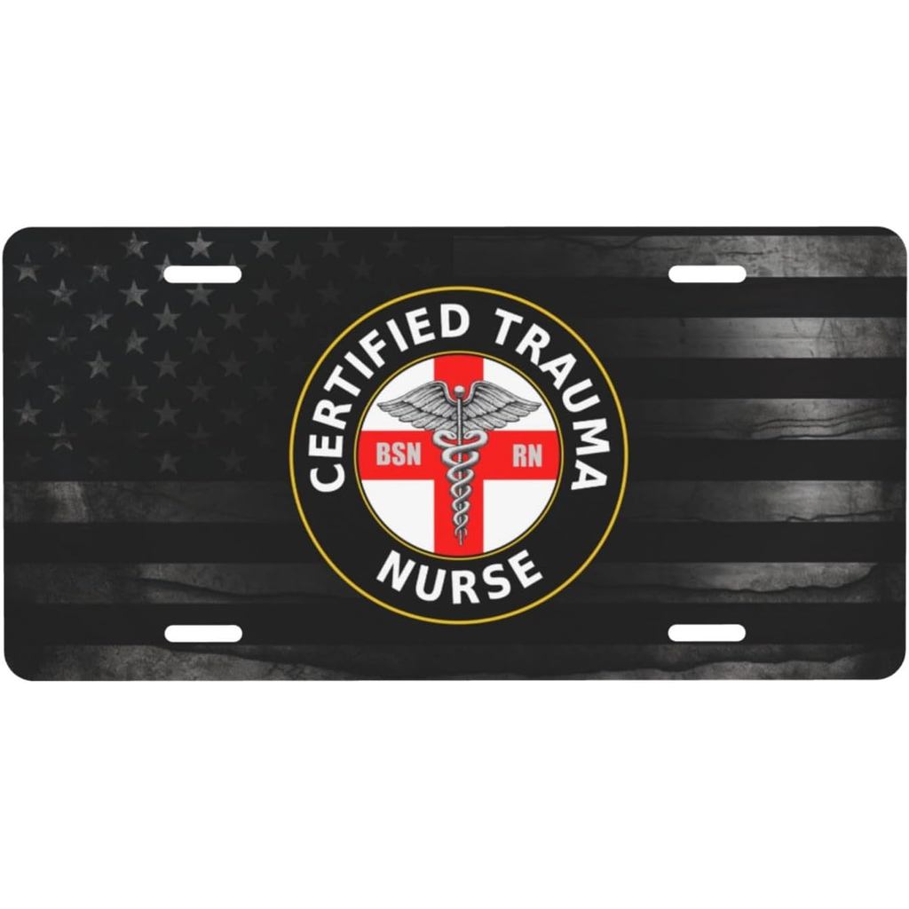 BSN Rn พยาบาลลงทะเบียนป้ายทะเบียนอลูมิเนียมด้านหน้าส่วนบุคคลเหมาะสําหรับเล่นกลางแจ้ง 6 X 12 นิ้ว