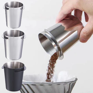【จัดส่งทันที】 Dosing cup ถ้วยโดส กระบอก รองผงกาแฟไม่ให้หก 51mm 58mm Silver ถ้วยสแตนเลส ตวงเมล็ด
