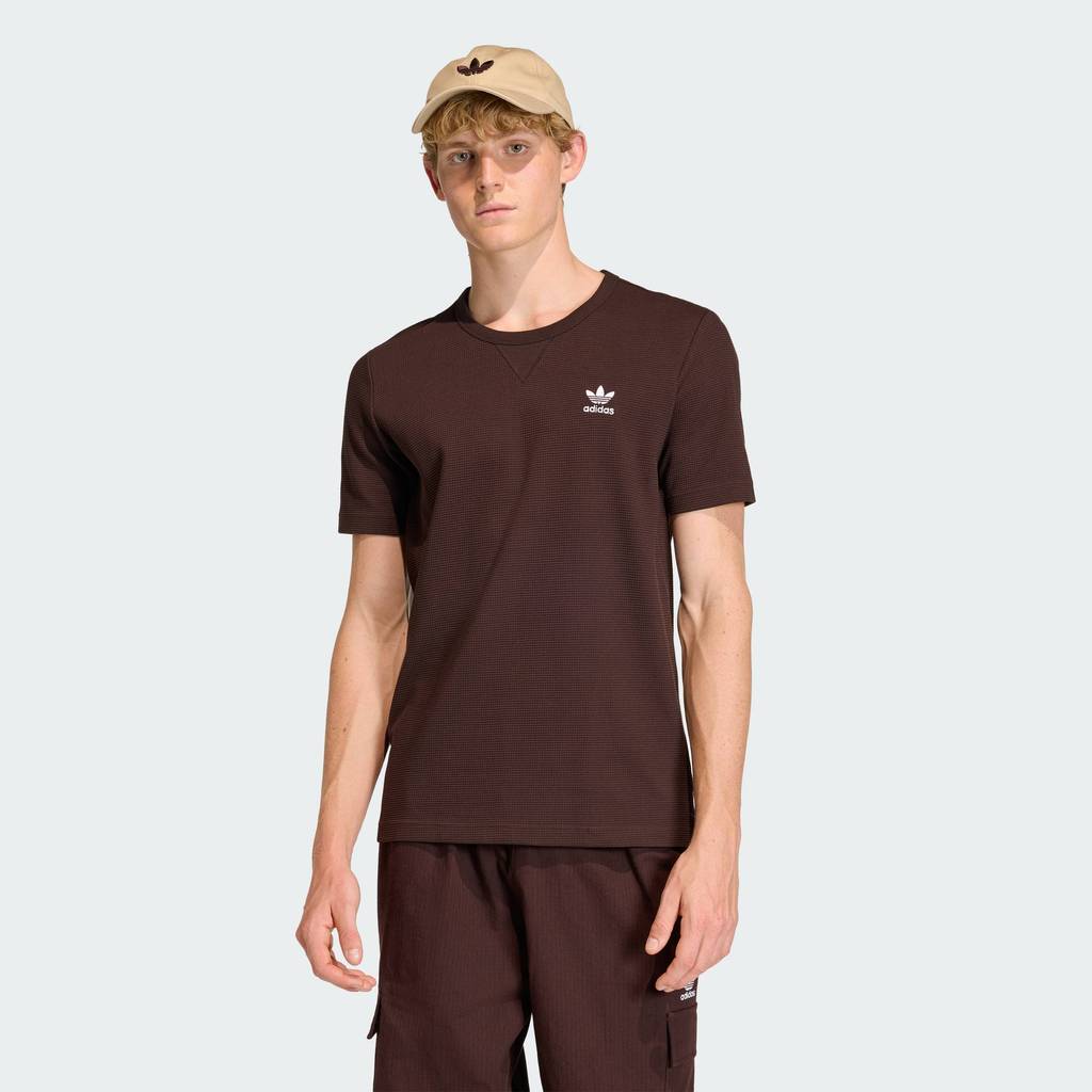 adidas Lifestyle Trefoil Essentials Waffle Tee Men Brown KE1136