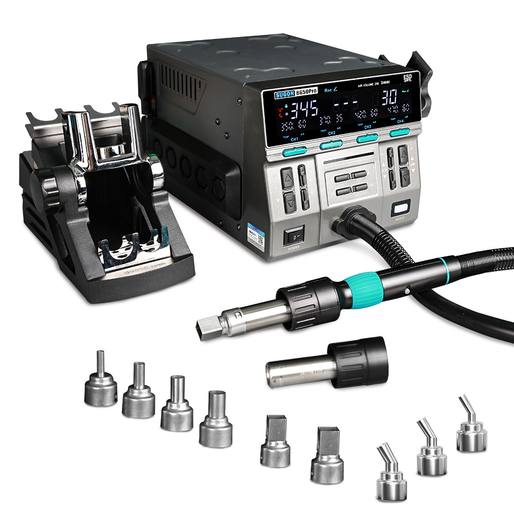 ขายร้อนรุ่น 8650pro 1300W Hot Air Rework Station SMD เชื่อม Curve โหมดสําหรับเชื่อม Desoldering ซ่อม
