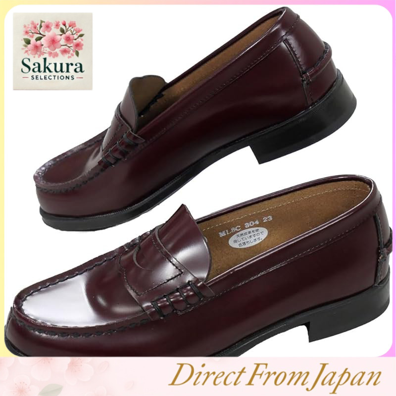 [Halta] 304 Loafers Student Shoes Cowhide Coin Loafers Penny Loafers 2E Women's Loafer (S1178) 23.0 