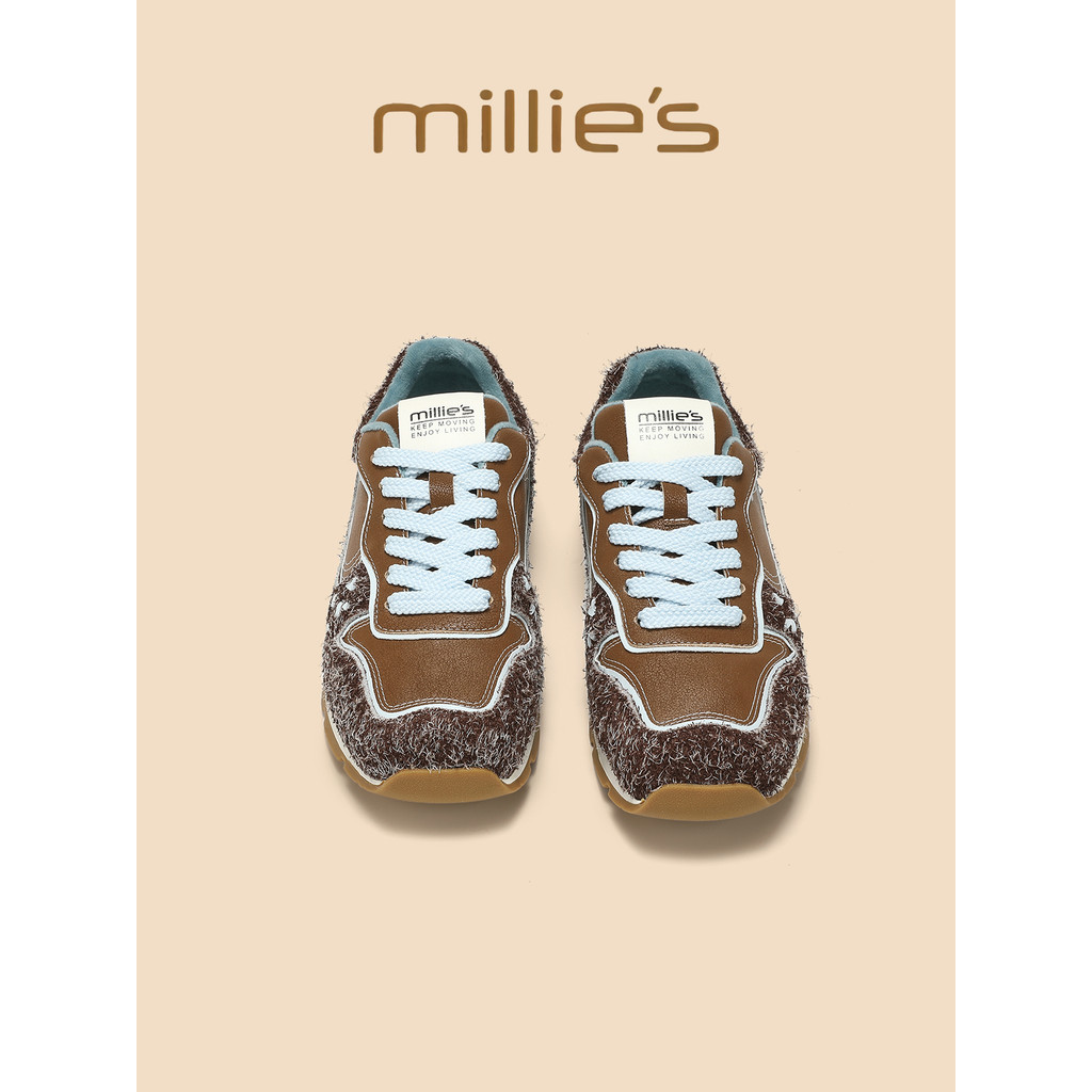 Millies Miaoli รองเท้าผู้หญิง Plush Warm สไตล์เรโทร สำหรับกิจกรรมในฤดูใบไม้ร่วงและฤดูหนาว