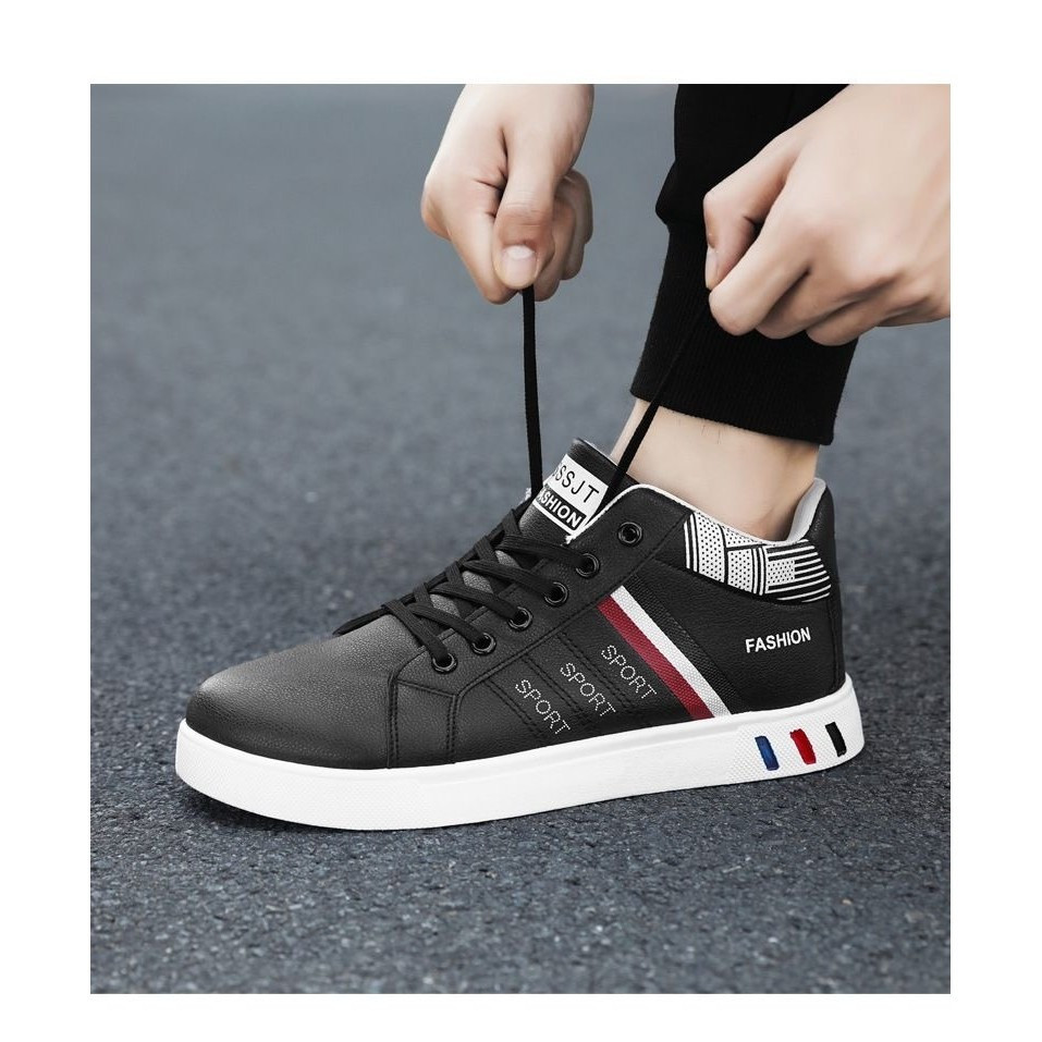 ขนาดใหญ่ผู้ชายรองเท้าสีขาว 46 47 48 ฤดูร้อนสไตล์ใหม่ ระบายอากาศได้ สูง-สูงสุด รองเท้าผ้าใบเกาหลีรุ่น ทั้งหมด-จับคู่ ผู้ชายรองเท้าสบายๆ - รูปที่ 6