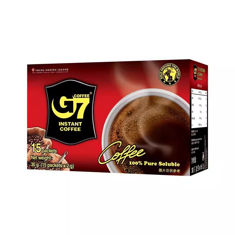 กาแฟดำ G7 นำเข้าจากเวียดนาม 30g ไม่มีน้ำตาลและนม