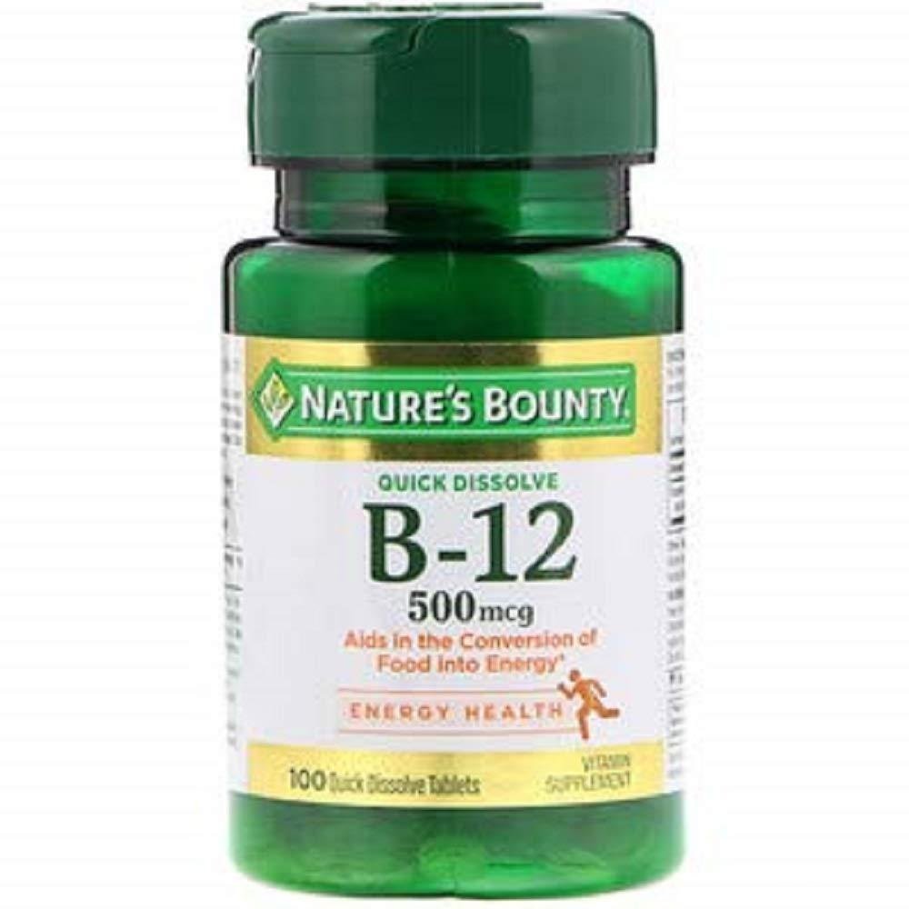 Natures Bounty วิตามิน B-12 500 Mcg, 100 Count