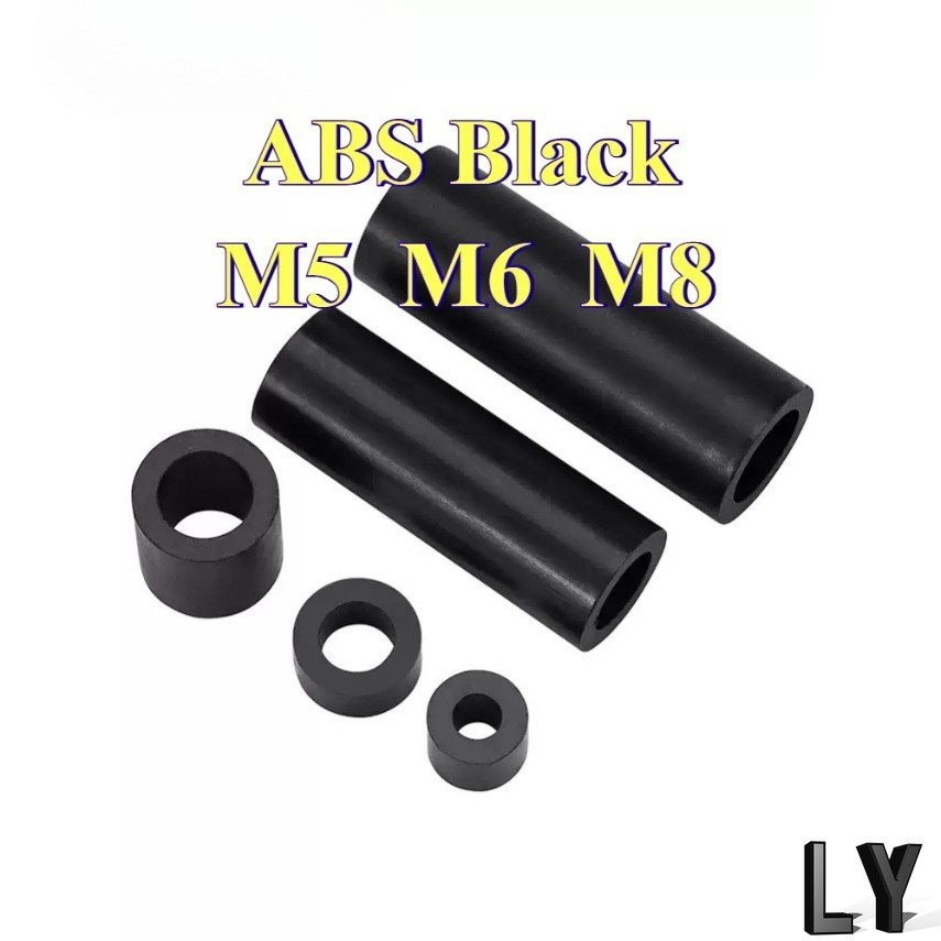 คอลัมน์แยก ABS สีดําผ่านคอลัมน์แขนไนลอน, คอลัมน์แยกฉนวน M5/M6/M8 [11LM-FC]