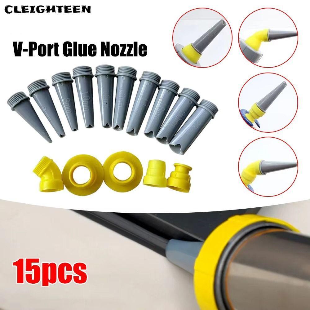 CLEIGHTEEN Caulking Finisher, พลาสติกแบบใช้ซ้ําได้ หัวฉีดกาว, พร้อมฐานการเชื่อมต่อซิลิโคน Sealant หัวฉีดห้องครัวห้องน้ํา