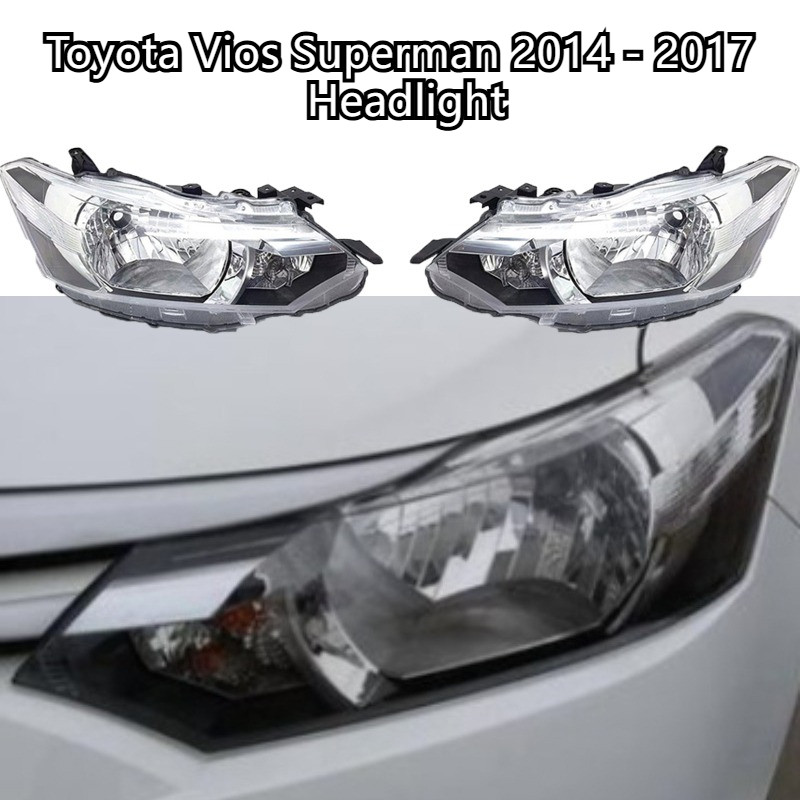 ไฟหน้าโปรเจคเตอร์ด้านซ้าย สำหรับ Toyota Vios รุ่น Superman ปี 2014-2017