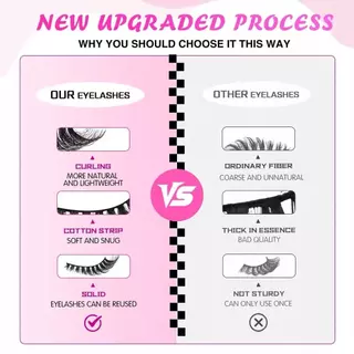 【จัดส่งในพื้นที่】Diy Eyelash Extensions 3 คู่ Lashes One Piece Senseless Dense Fiber ประดิษฐ์ขนตา Cos Devil ประเภท A