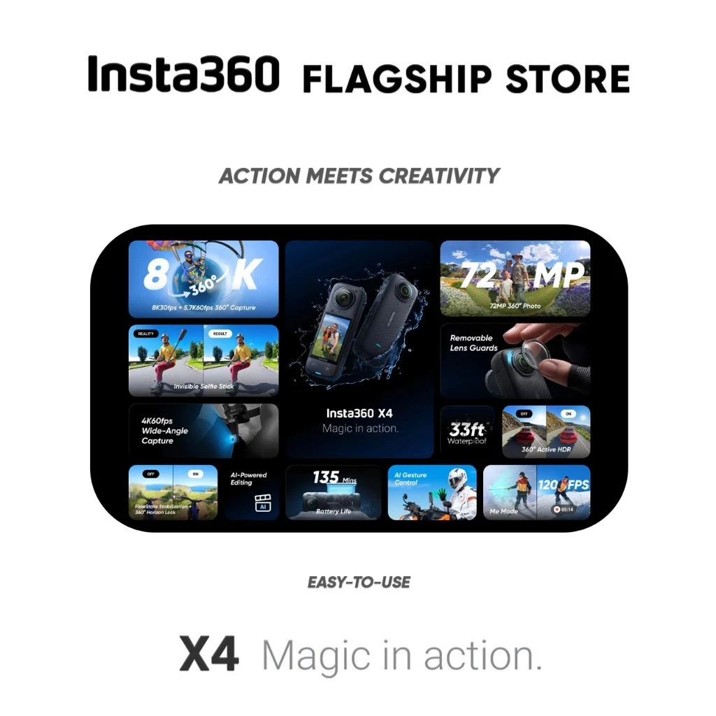 Insta360 X-Series กล้องแอคชั่น 8K 360 Action Camera thumbnail 9
