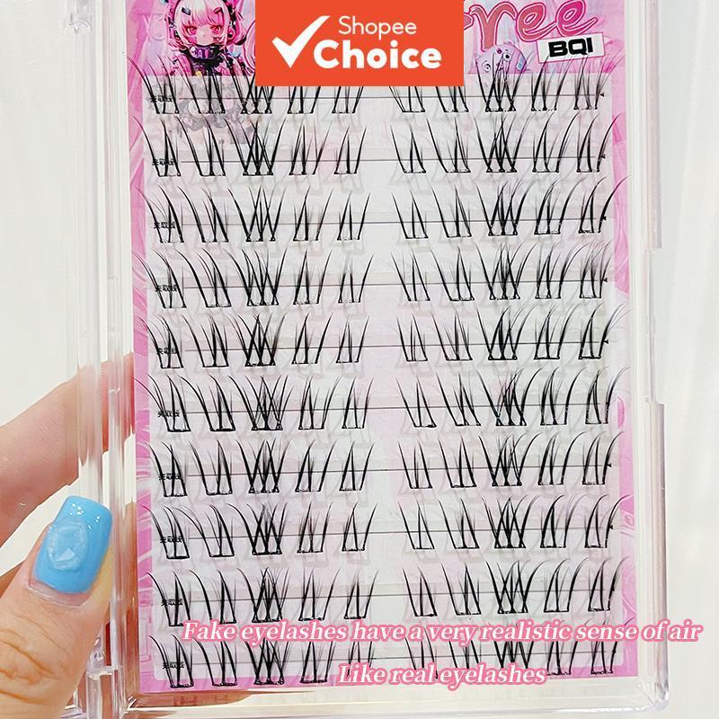 BQI กาวฟรีขนตาปลอม Wispy ธรรมชาติใช้งานง่าย Self Adhesive Lashes นํากลับมาใช้ใหม่น้ําหนักเบาสําหรับผ