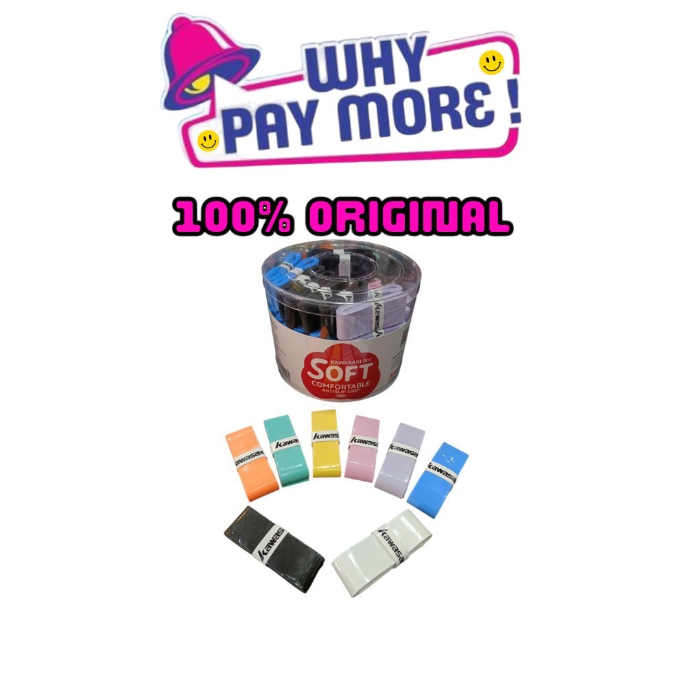 KAWASAKI 001 Soft สบาย Anti Slip Over Grip สําหรับแบดมินตันสควอชเทนนิส