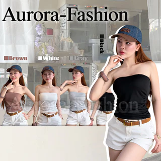Aurora 🛒พร้อมส่ง🚚 (รูปถ่ายจากงานจริง) เสื้อเกาะอกทรงรัดรูปพอดีตัวเสริมฟองน้ำในตัว ผ้านุ่มนิ่ม