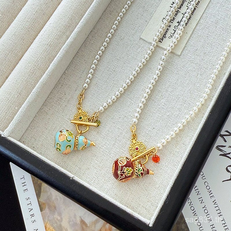 สร้อยคอมุกสีสันสวยงามแบบคลาสสิก สไตล์เรโทร งานคุณภาพเยี่ยม สายโซ่สวมคอง่ายๆ จากแบรนด์ CCC5