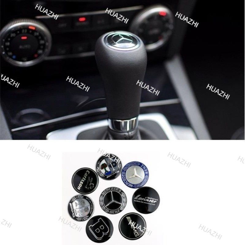 HZ เหมาะสําหรับ Mercedes-Benz c200 c260 GLK350 E260 E200 ดัดแปลงหัวเกียร์โลโก้ติดฉลากรถ