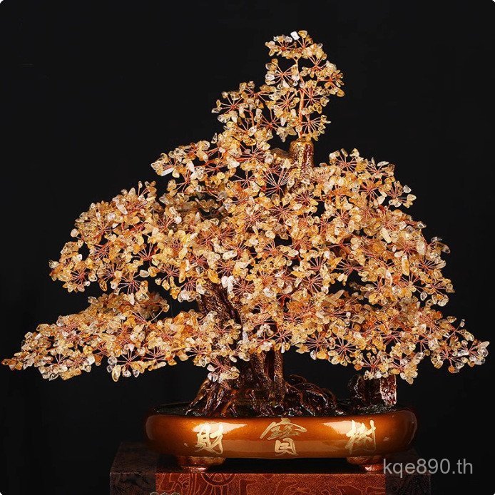 ห้องนั่งเล่น Entrance Fortune Tree Shop ของขวัญเครื่องประดับต้นไม้เงินธรรมชาติเปิดเงิน Citrine 1BJ9