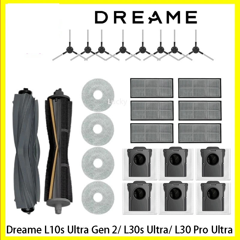 Dreame L10s Ultra Gen 2,Dreame L30s Ultra อะไหล่ลูกกลิ้งหลักแปรงด้านข้าง Hepa Filter Mop ผ้าถุงเก็บฝ