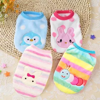 ขนาด XXS-XL Warm Cartoon Pet Dog Cat Rabbits เสื้อผ้า