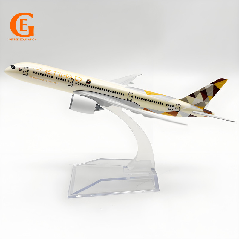 Etihad Boeing 787 เครื่องบินรุ่นDiecast B787 เครื่องบินโลหะเครื่องบินของเล่นสําหรับของขวัญเดสก์ท็อปข