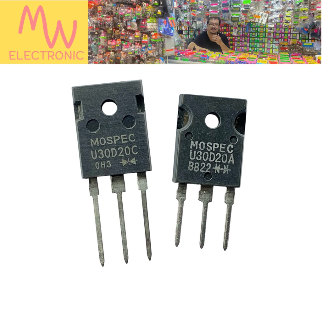 Diode U30D20C U30D20A (ราคาต่อ 1ชิ้น) Fast Diode 30A 200V TO-247 3ขา มีสินค้าพร้อมส่งในไทย