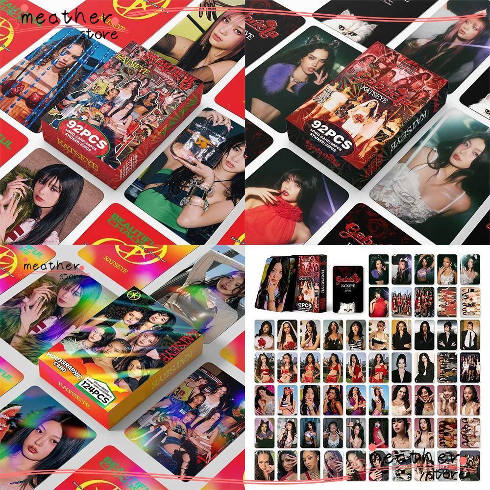 MEATHERSTORE 92/124 ชิ้น KATSEYE การ์ดรูปถ่าย Lomo, BEAUTIFULCHAOS HD พิมพ์ KATSEYE อัลบั้ม LOMO การ