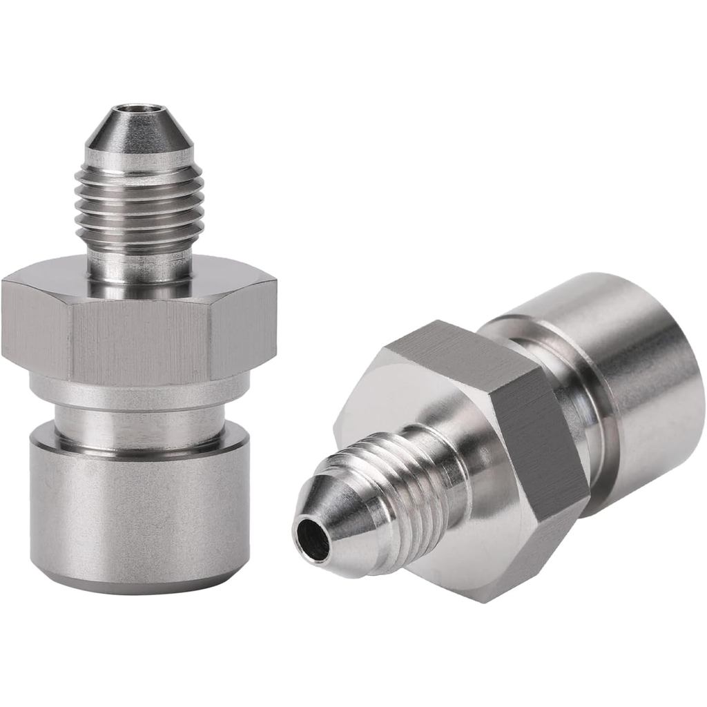 3AN Male to 3/8-24 3/16" Inverted Flare Female Brake Line Adapter Fitting Stainless Steel 2PCS