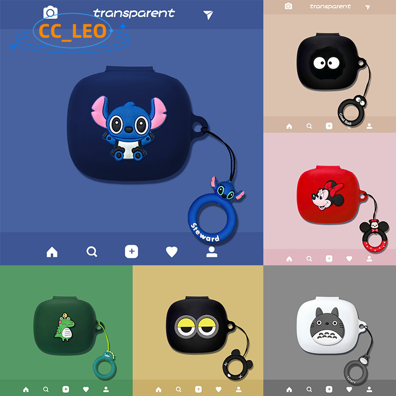 Case for Anker Soundcore R60i NC Cartoon Stitch Lanyard Pendant Soundcore P31i Silicone Soft Case Su