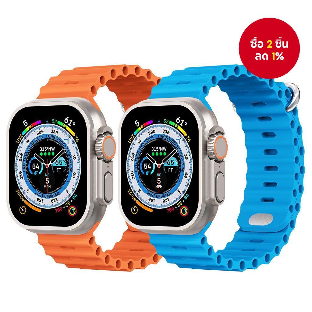 สายซิลิโคน Ocean สําหรับ Apple Watch Ultra 2/Ultra 38mm 40mm 41mm 42mm 44mm 45mm 46mm 49mm iWatch Series 10 9 8 7 SE 6 5 4 3 2 1