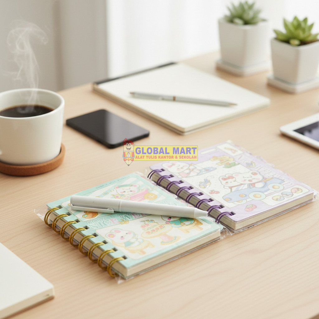 โน๊ตบุ๊ค / สมุดจดบันทึก SPIRAL A7 + INDEX ZH-A732-18 (Mix Character)