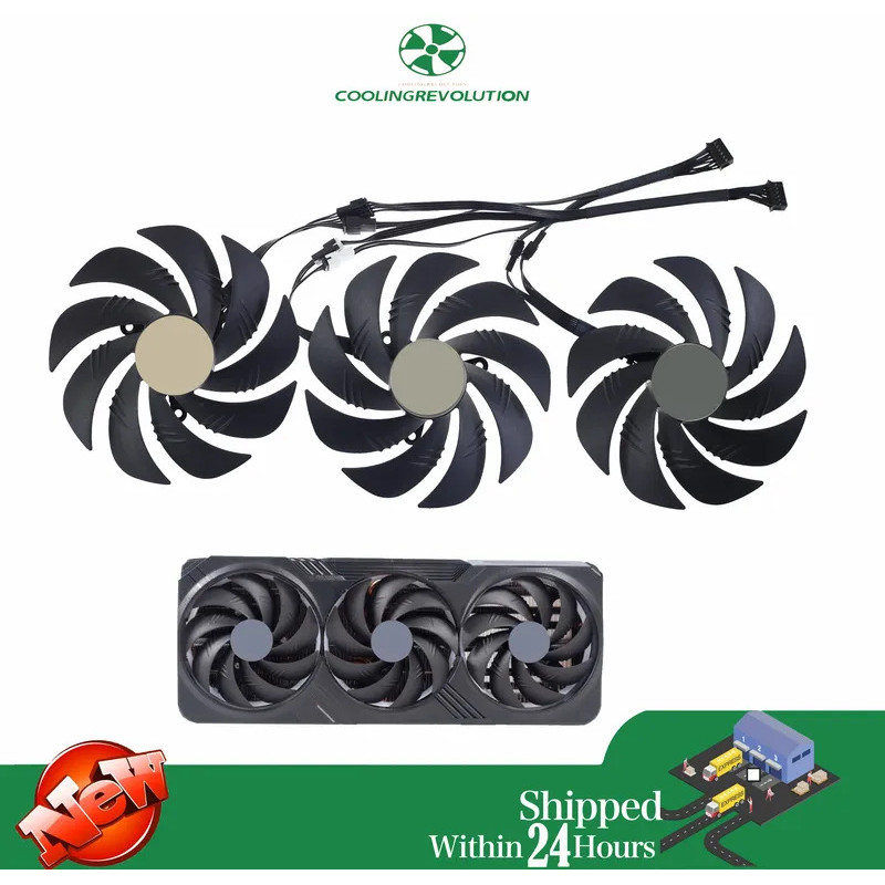 105 มม.PLD10020S12H พัดลมการ์ดกราฟิกสําหรับ Gigabyte GeForce RTX 4090 RTX 4080 Gaming OC พัดลมระบายค